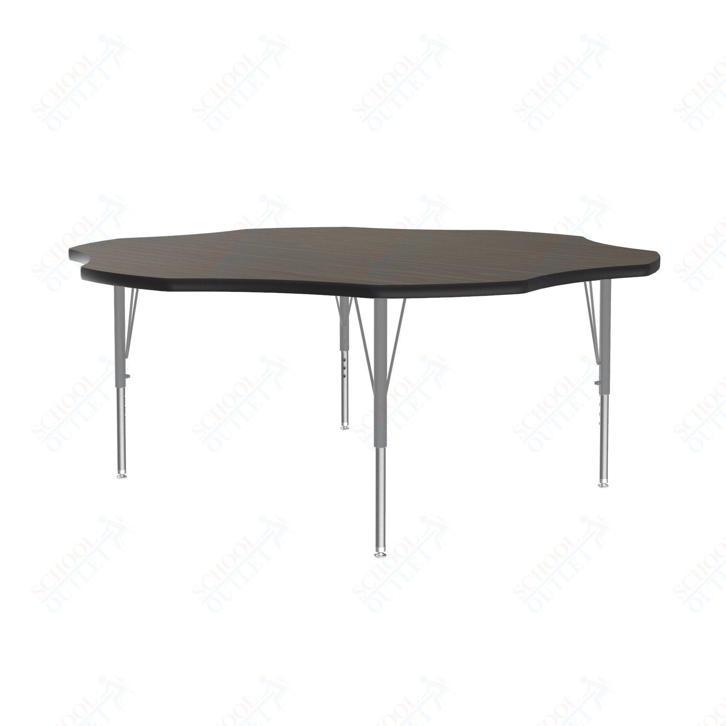 Correll Flower Econoline Melamine Top Activity Tables 60"W x 60"L x 19 - 29"H Adjustable Height (COR - AM60 - FLR - XX) - SchoolOutlet
