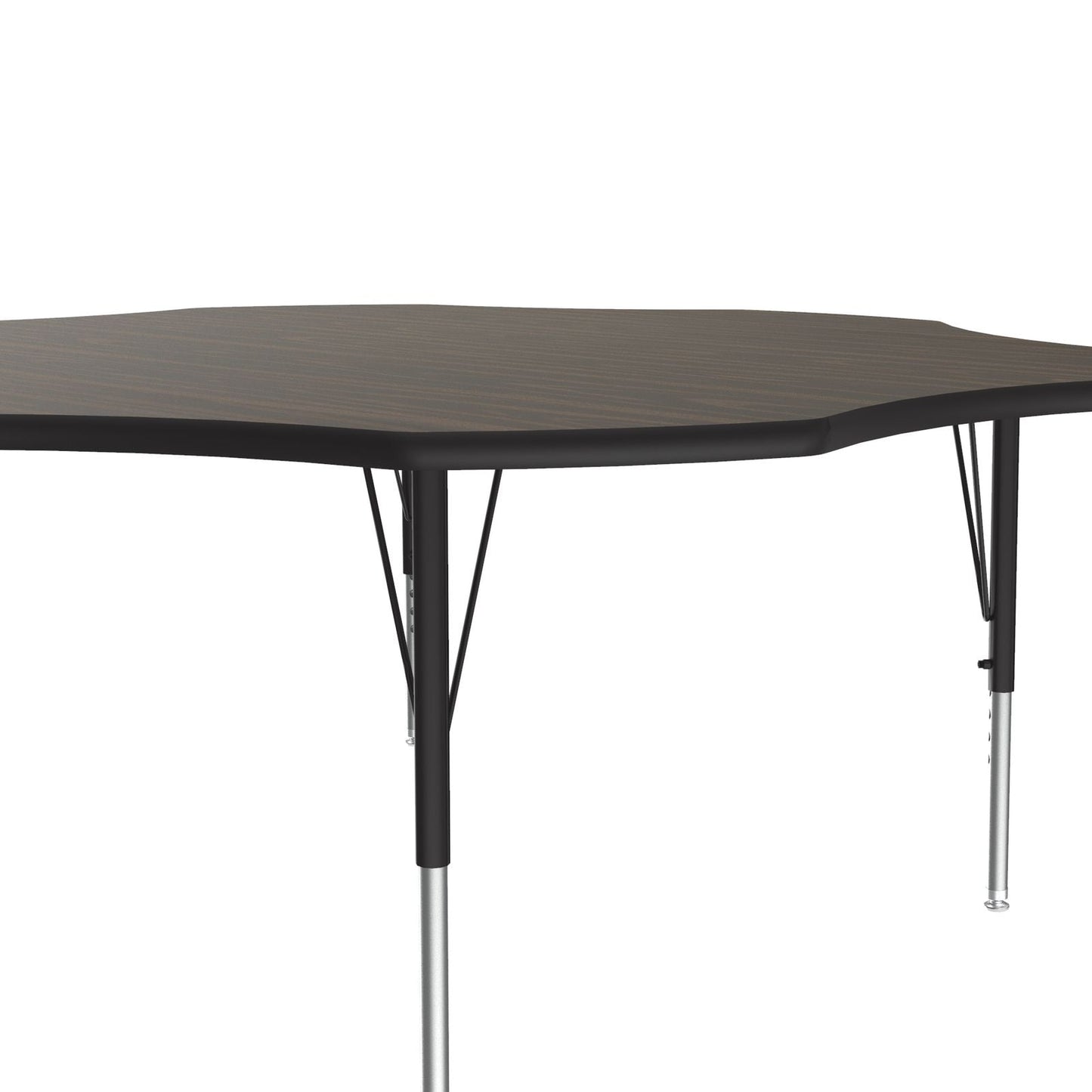 Correll Flower Econoline Melamine Top Activity Tables 60"W x 60"L x 19 - 29"H Adjustable Height (COR - AM60 - FLR - XX) - SchoolOutlet