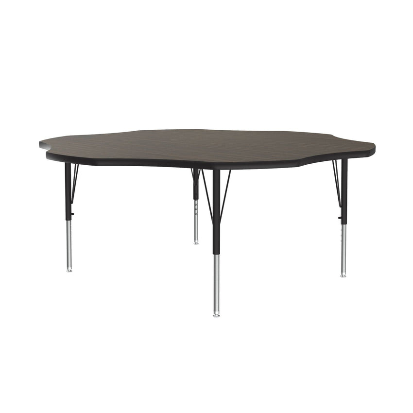 Correll Flower Econoline Melamine Top Activity Tables 60"W x 60"L x 19 - 29"H Adjustable Height (COR - AM60 - FLR - XX) - SchoolOutlet