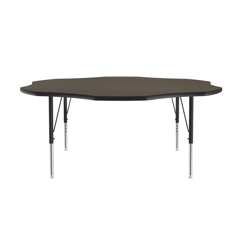 Correll Flower Econoline Melamine Top Activity Tables 60"W x 60"L x 19 - 29"H Adjustable Height (COR - AM60 - FLR - XX) - SchoolOutlet