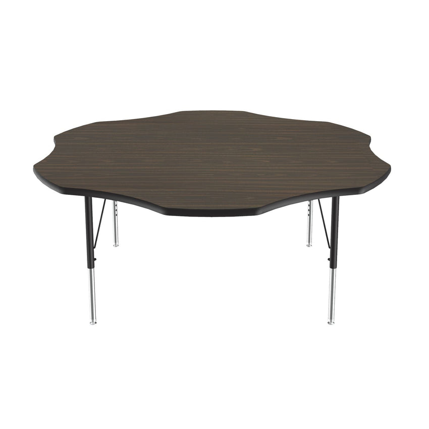 Correll Flower Econoline Melamine Top Activity Tables 60"W x 60"L x 19 - 29"H Adjustable Height (COR - AM60 - FLR - XX) - SchoolOutlet