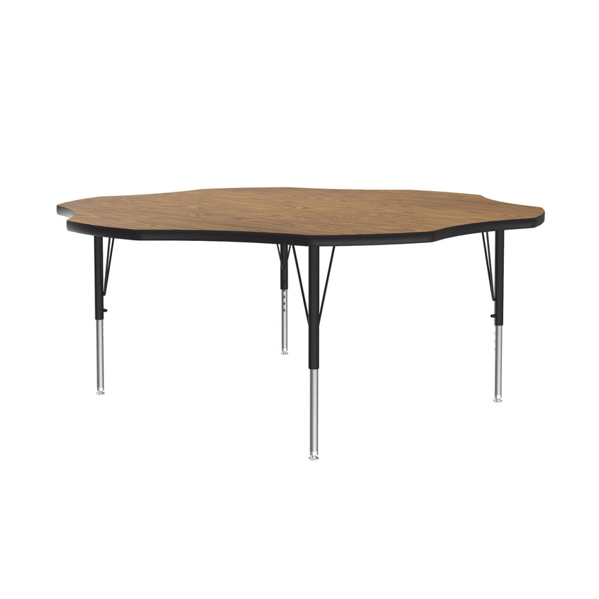 Correll Flower Econoline Melamine Top Activity Tables 60"W x 60"L x 19 - 29"H Adjustable Height (COR - AM60 - FLR - XX) - SchoolOutlet
