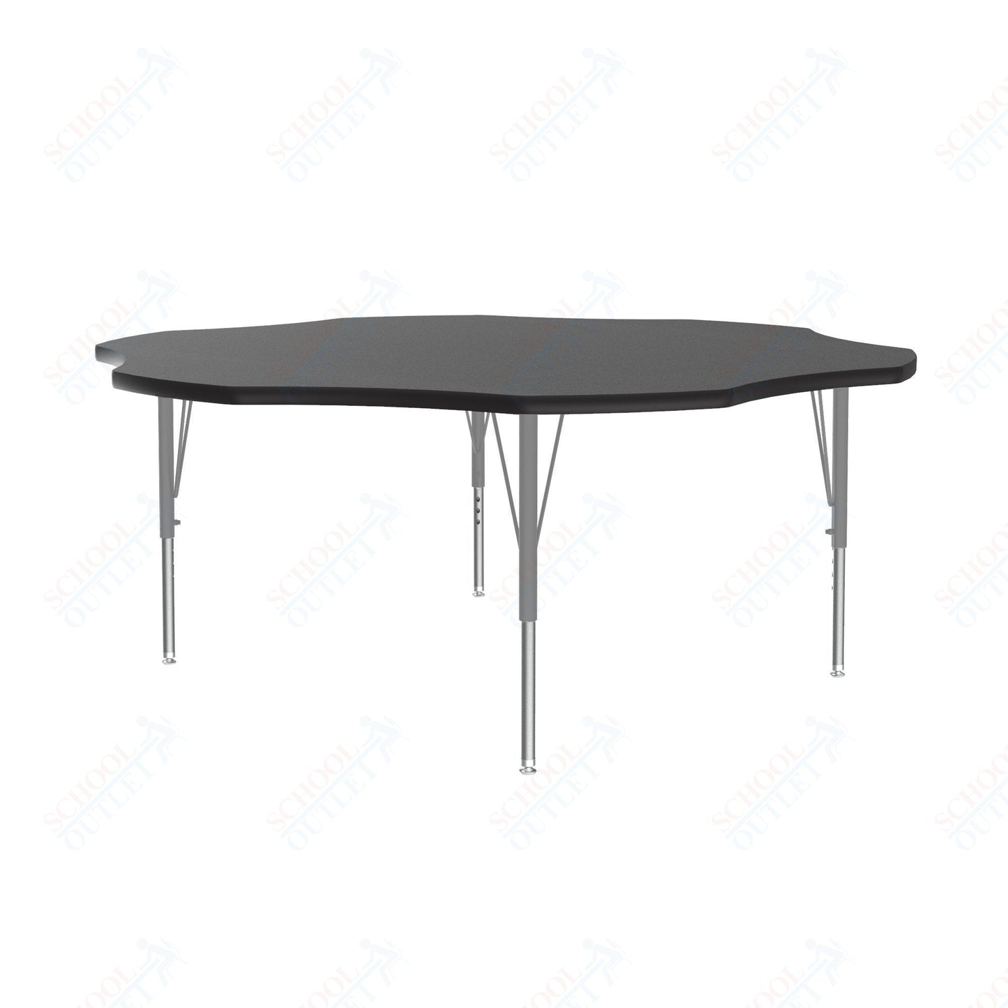 Correll Flower Econoline Melamine Top Activity Tables 60"W x 60"L x 19 - 29"H Adjustable Height (COR - AM60 - FLR - XX) - SchoolOutlet