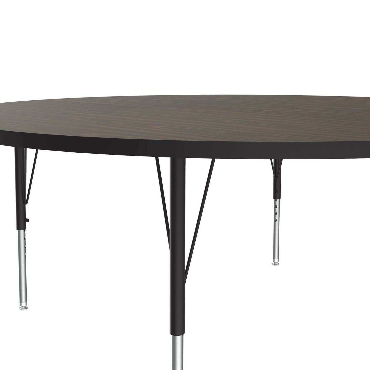 Correll Round Econoline Melamine Top Activity Tables 60"W x 60"L x 19 - 29"H Adjustable Height (COR - AM60 - RND - XX - SchoolOutlet