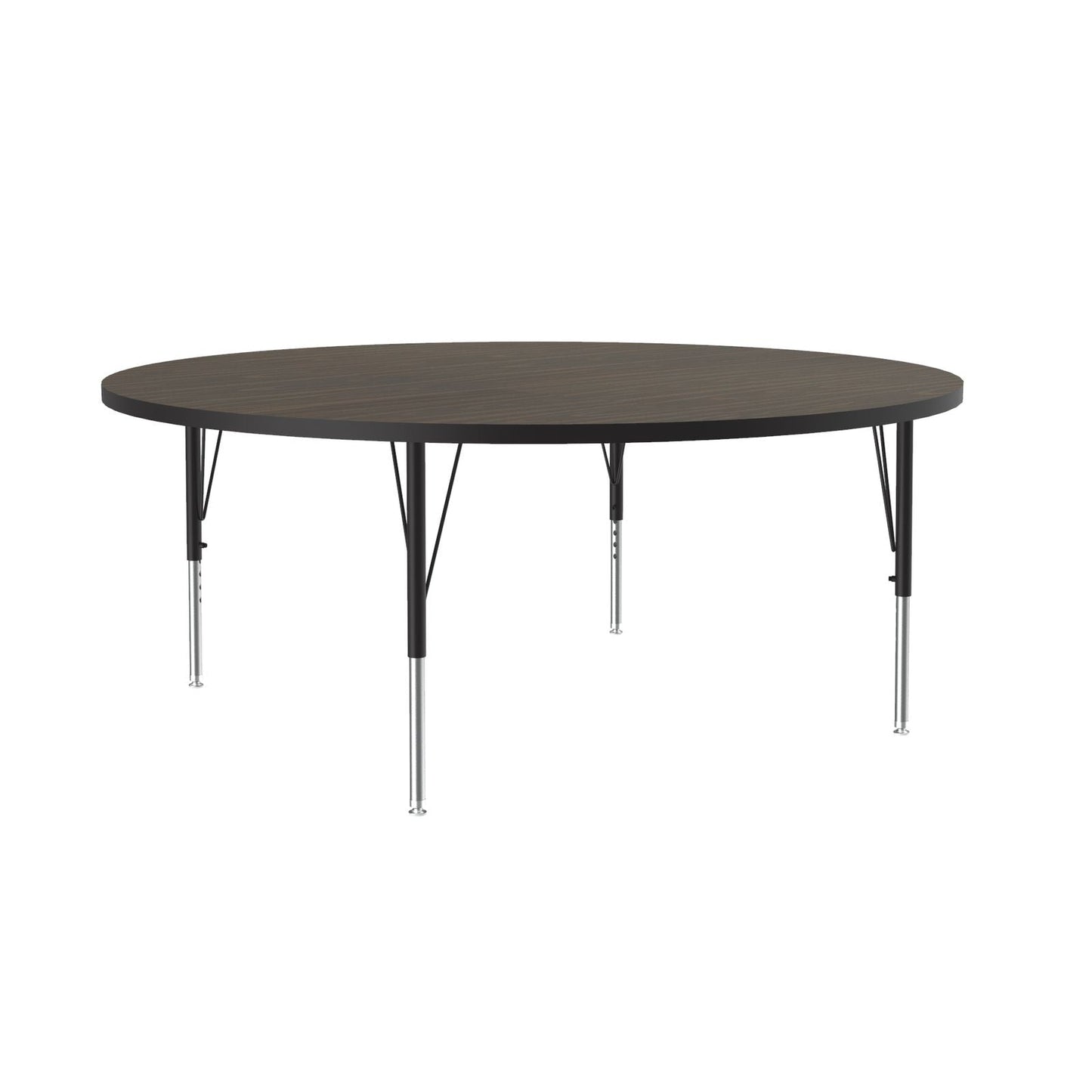 Correll Round Econoline Melamine Top Activity Tables 60"W x 60"L x 19 - 29"H Adjustable Height (COR - AM60 - RND - XX - SchoolOutlet