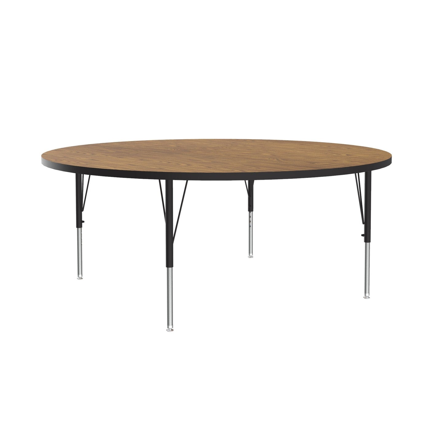 Correll Round Econoline Melamine Top Activity Tables 60"W x 60"L x 19 - 29"H Adjustable Height (COR - AM60 - RND - XX - SchoolOutlet