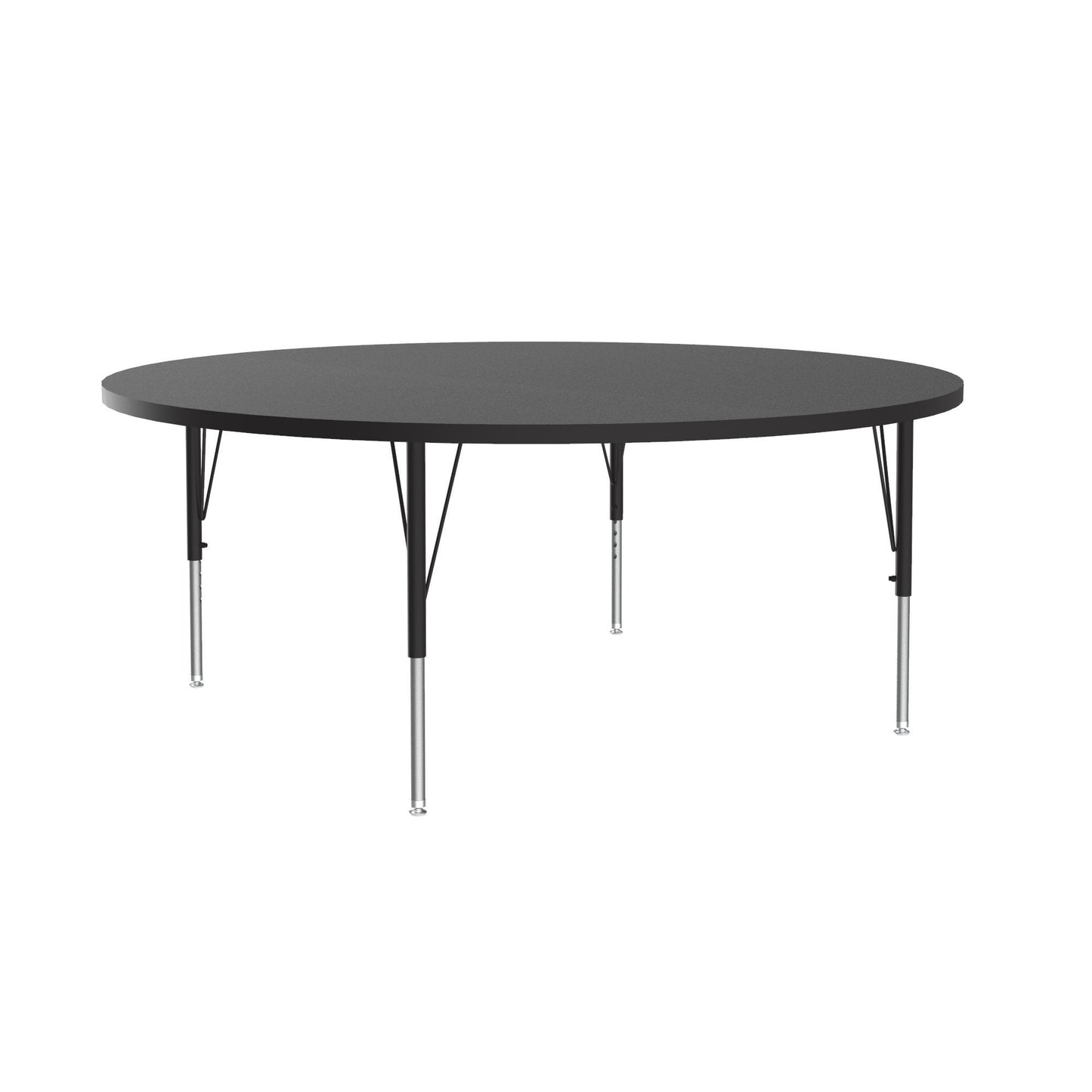 Correll Round Econoline Melamine Top Activity Tables 60"W x 60"L x 19 - 29"H Adjustable Height (COR - AM60 - RND - XX - SchoolOutlet