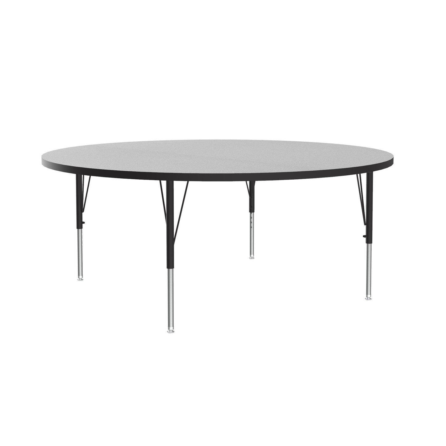 Correll Round Econoline Melamine Top Activity Tables 60"W x 60"L x 19 - 29"H Adjustable Height (COR - AM60 - RND - XX - SchoolOutlet