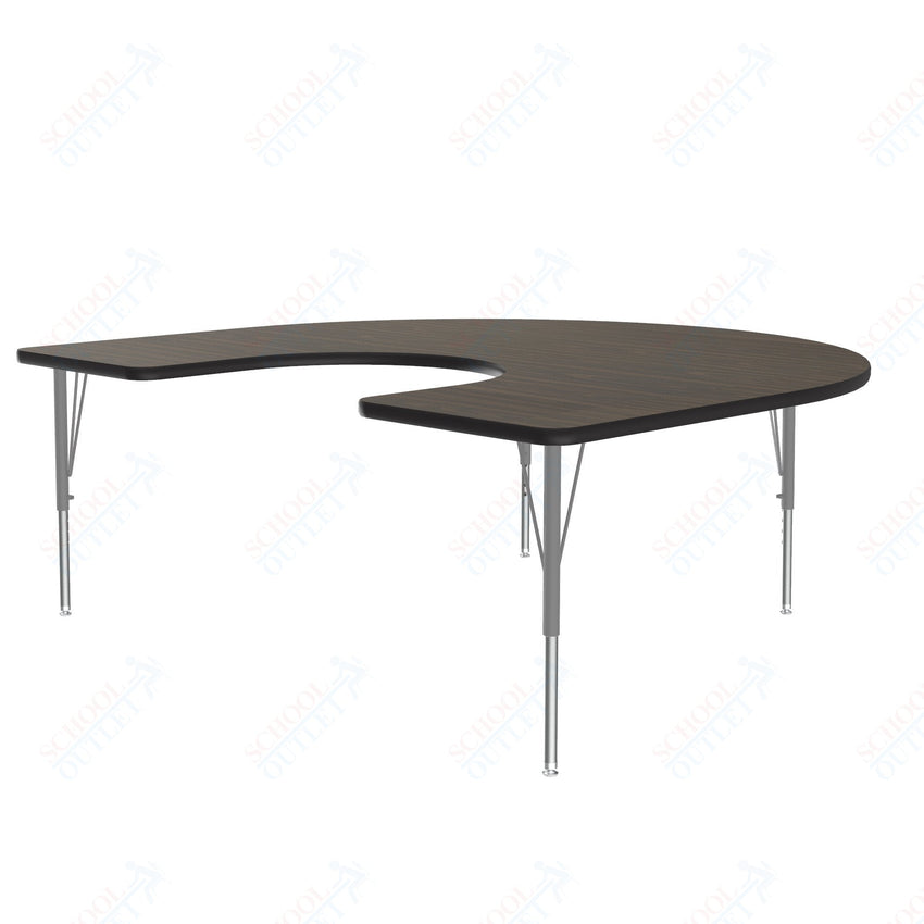 Correll Horseshoe Econoline Melamine Top Activity Tables 60"W x 66"L x 19 - 29"H Adjustable Height (COR - AM6066 - HOR - XX) - SchoolOutlet