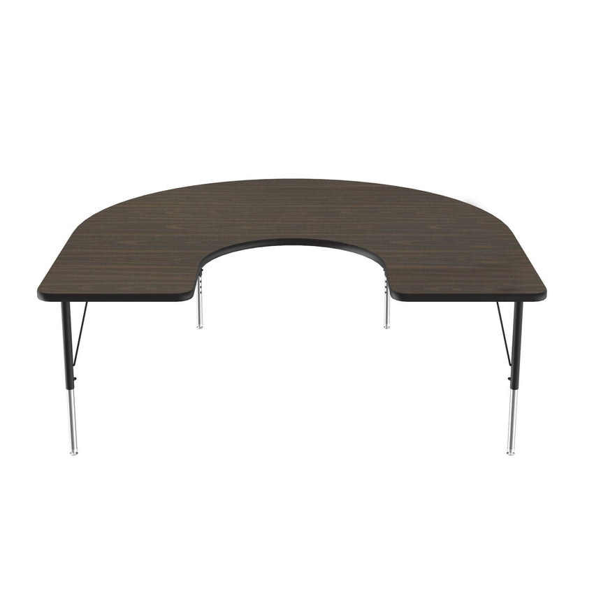 Correll Horseshoe Econoline Melamine Top Activity Tables 60"W x 66"L x 19 - 29"H Adjustable Height (COR - AM6066 - HOR - XX) - SchoolOutlet