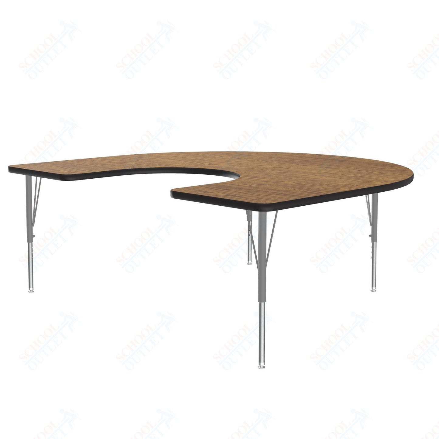 Correll Horseshoe Econoline Melamine Top Activity Tables 60"W x 66"L x 19 - 29"H Adjustable Height (COR - AM6066 - HOR - XX) - SchoolOutlet