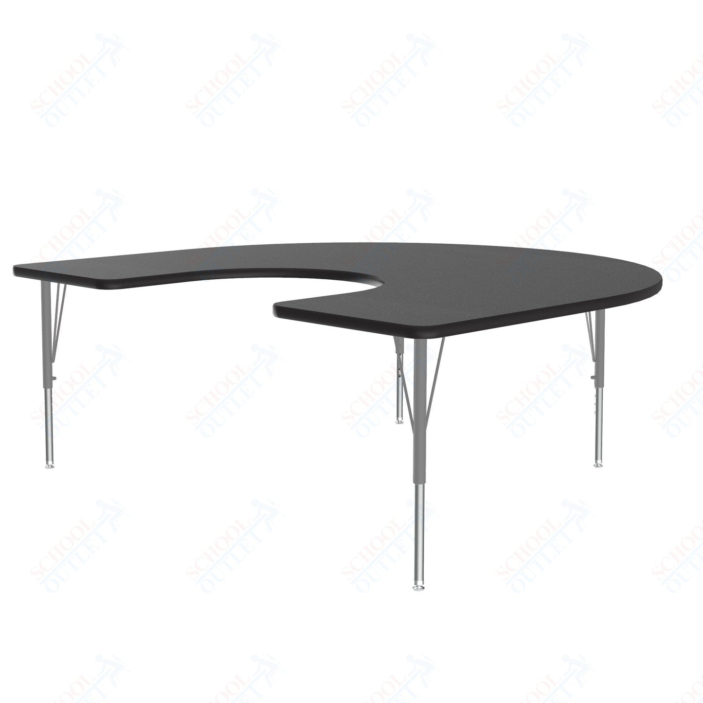 Correll Horseshoe Econoline Melamine Top Activity Tables 60"W x 66"L x 19 - 29"H Adjustable Height (COR - AM6066 - HOR - XX) - SchoolOutlet