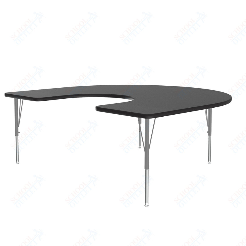Correll Horseshoe Econoline Melamine Top Activity Tables 60"W x 66"L x 19 - 29"H Adjustable Height (COR - AM6066 - HOR - XX) - SchoolOutlet