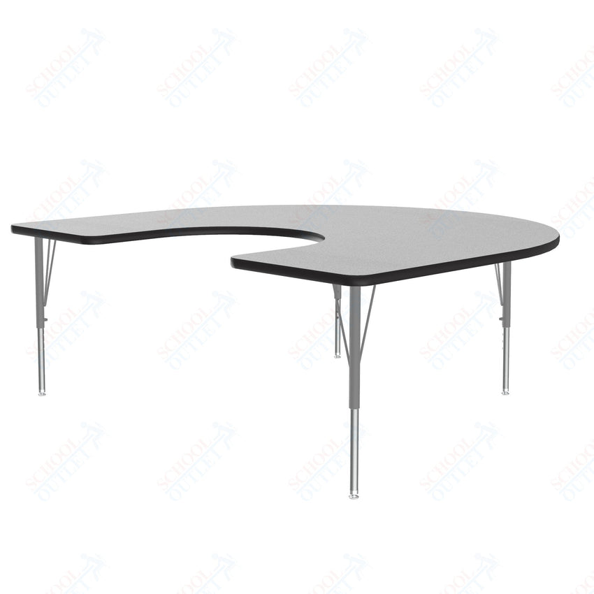 Correll Horseshoe Econoline Melamine Top Activity Tables 60"W x 66"L x 19 - 29"H Adjustable Height (COR - AM6066 - HOR - XX) - SchoolOutlet