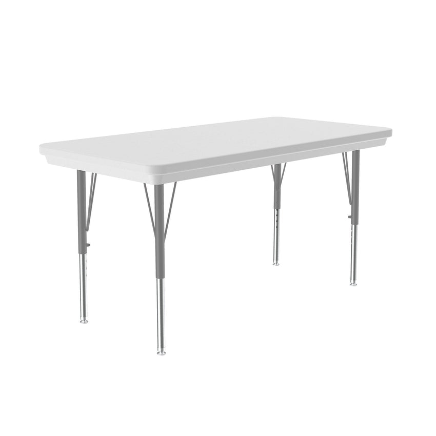 Correll Rectangular Commercial Blow - Molded Plastic Top Activity Tables 24"W x 48"L x 19 - 29"H Adjustable Height (COR - AR2448 - REC - XX) - SchoolOutlet