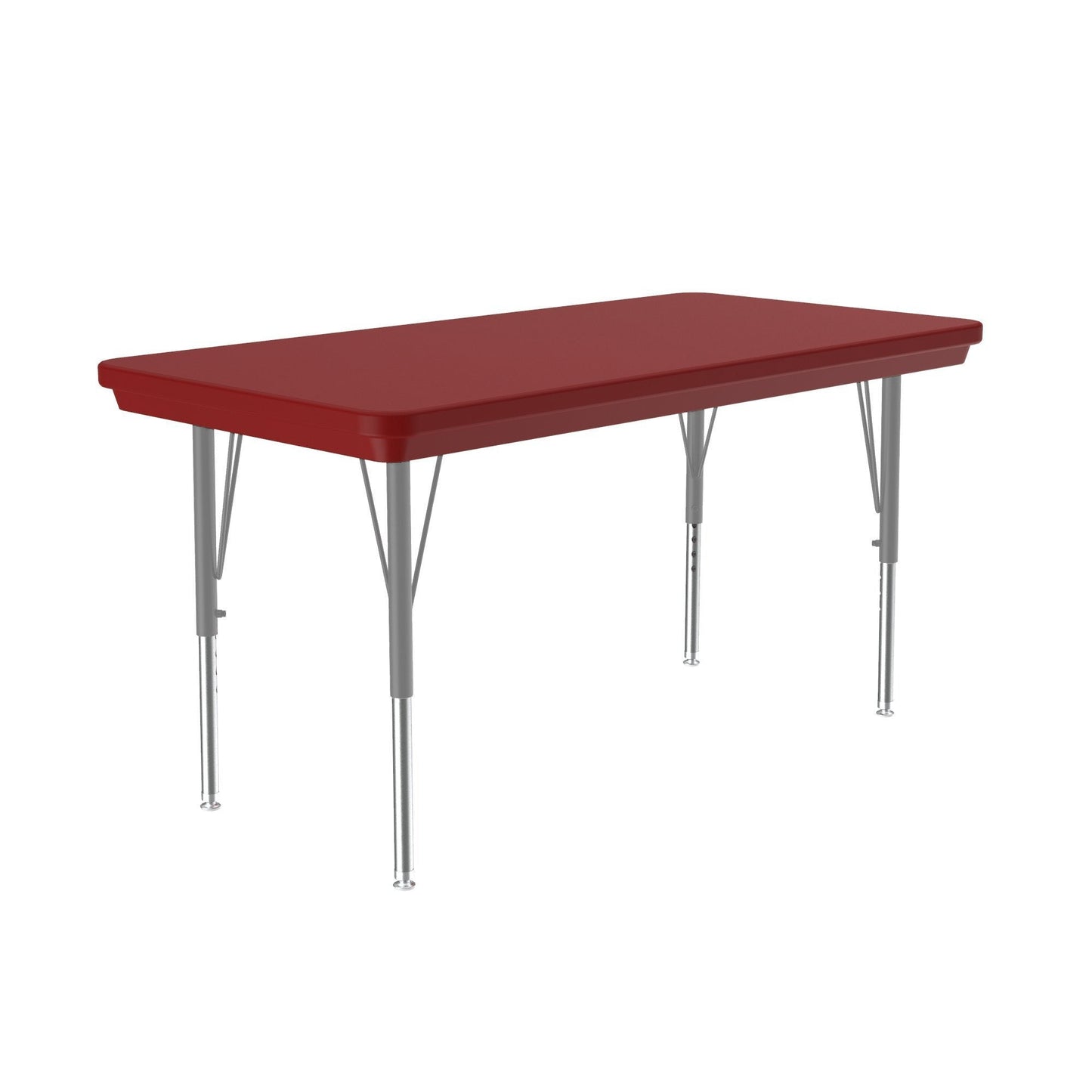 Correll Rectangular Commercial Blow - Molded Plastic Top Activity Tables 24"W x 48"L x 19 - 29"H Adjustable Height (COR - AR2448 - REC - XX) - SchoolOutlet