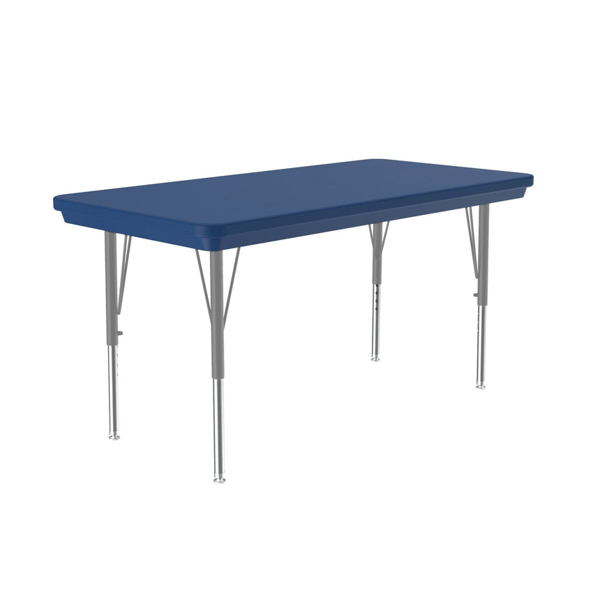Correll Rectangular Commercial Blow - Molded Plastic Top Activity Tables 24"W x 48"L x 19 - 29"H Adjustable Height (COR - AR2448 - REC - XX) - SchoolOutlet
