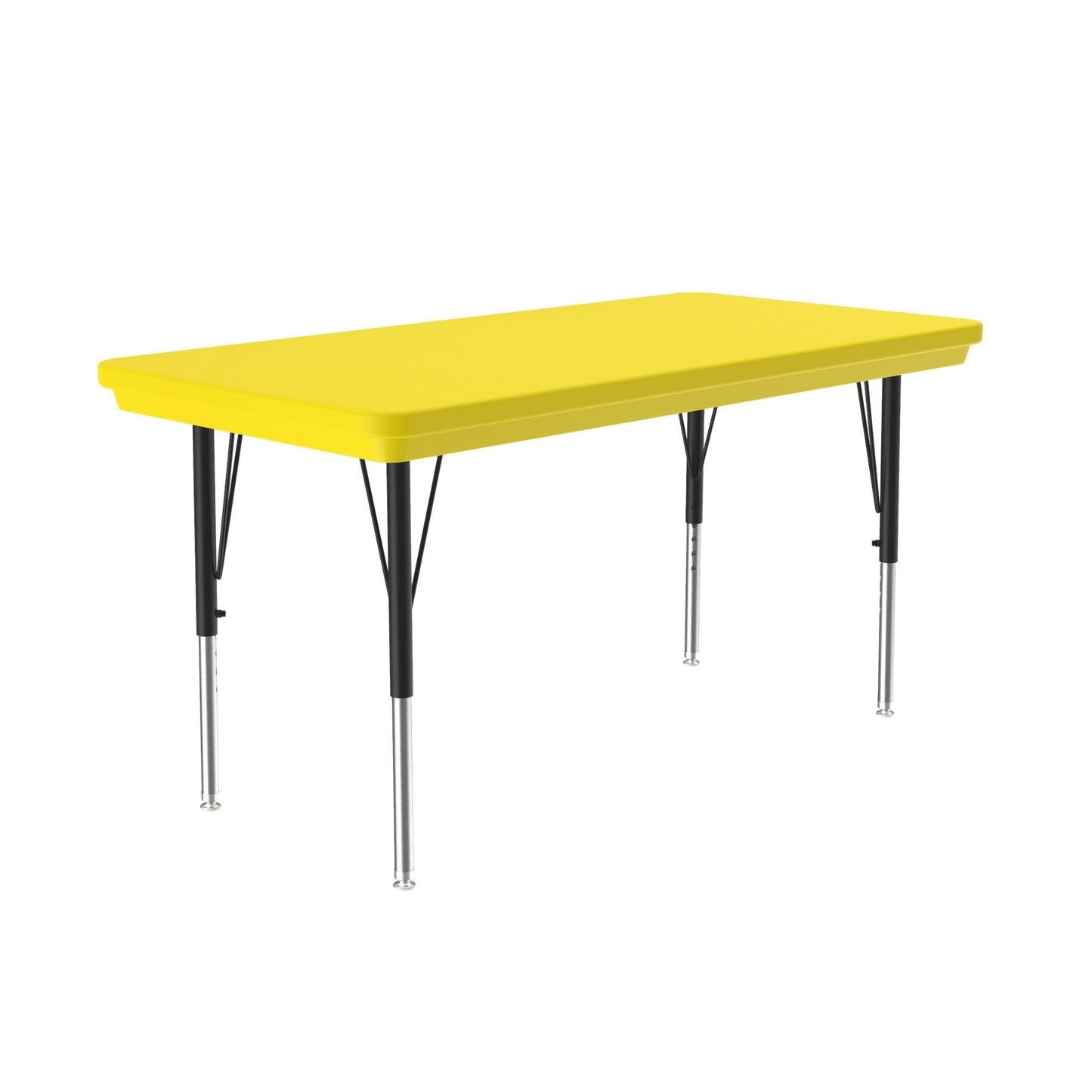 Correll Rectangular Commercial Blow - Molded Plastic Top Activity Tables 24"W x 48"L x 19 - 29"H Adjustable Height (COR - AR2448 - REC - XX) - SchoolOutlet