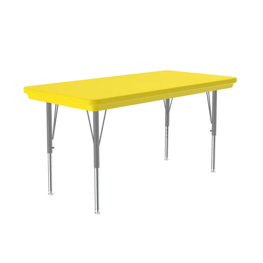 Correll Rectangular Commercial Blow - Molded Plastic Top Activity Tables 24"W x 48"L x 19 - 29"H Adjustable Height (COR - AR2448 - REC - XX) - SchoolOutlet