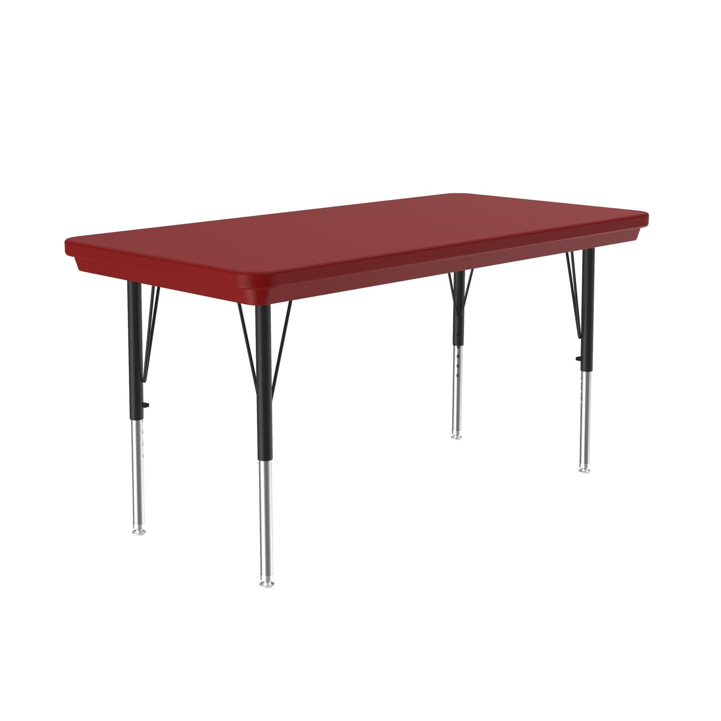 Correll Rectangular Commercial Blow - Molded Plastic Top Activity Tables 30"W x 60"L x 19 - 29"H Adjustable Height (COR - AR3060 - REC - XX) - SchoolOutlet