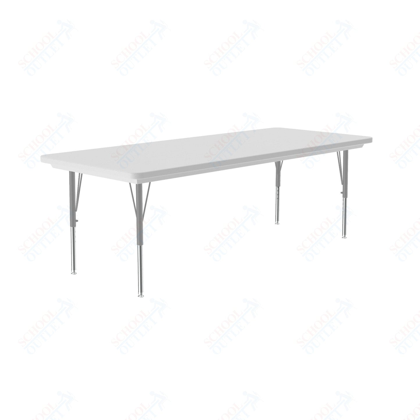 Correll Rectangular Commercial Blow - Molded Plastic Top Activity Tables 30"W x 72"L x 19 - 29"H Adjustable Height (COR - AR3072 - REC - XX) - SchoolOutlet