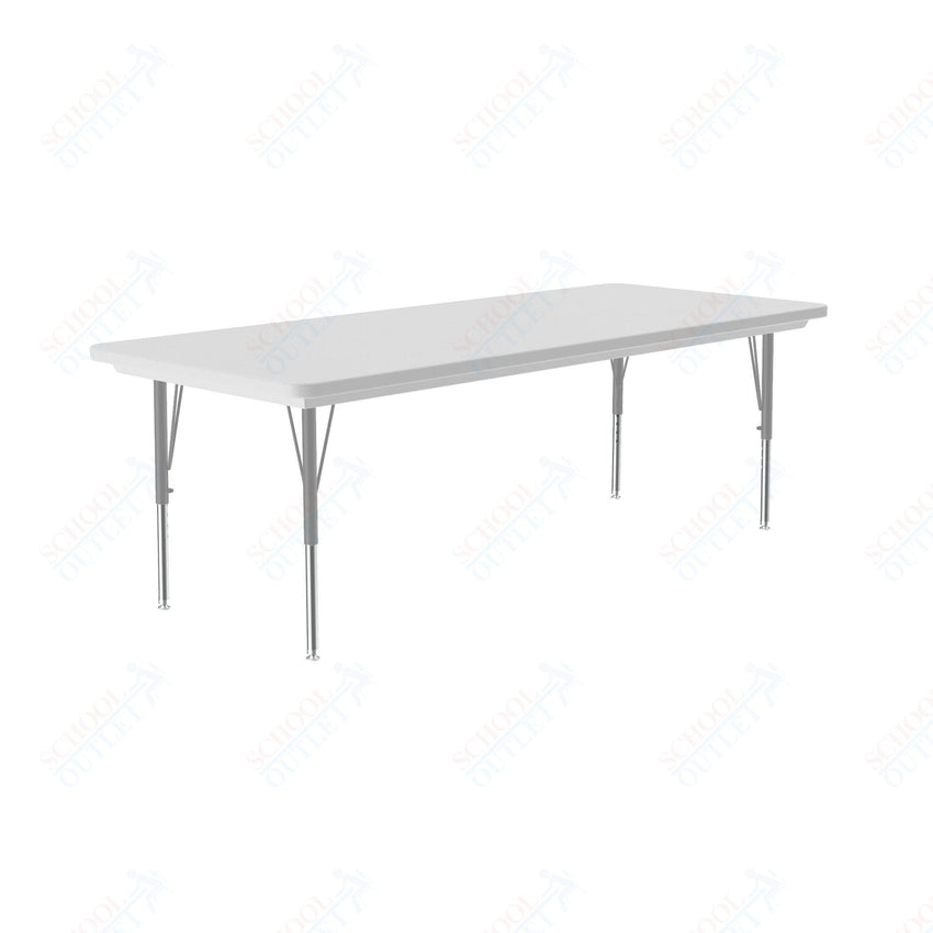 Correll Rectangular Commercial Blow - Molded Plastic Top Activity Tables 30"W x 72"L x 19 - 29"H Adjustable Height (COR - AR3072 - REC - XX) - SchoolOutlet