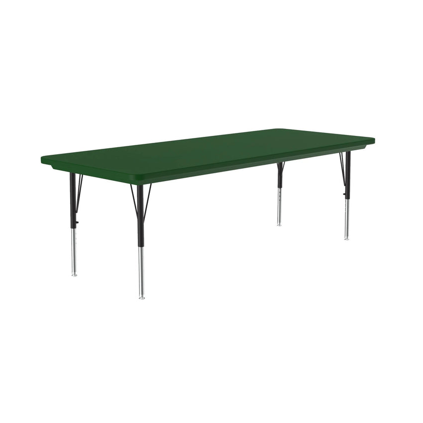 Correll Rectangular Commercial Blow - Molded Plastic Top Activity Tables 30"W x 72"L x 19 - 29"H Adjustable Height (COR - AR3072 - REC - XX) - SchoolOutlet