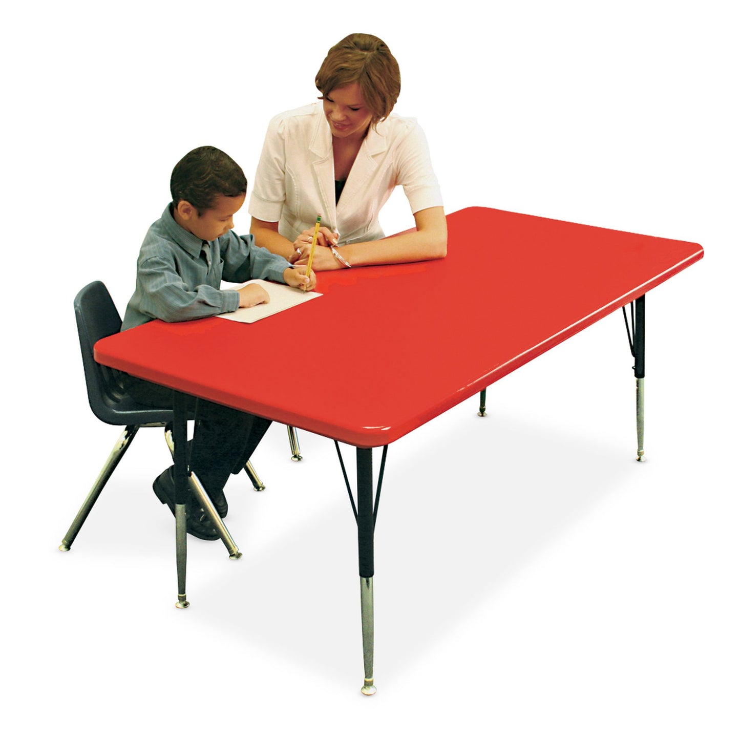 Correll Rectangular Commercial Blow - Molded Plastic Top Activity Tables 30"W x 96"L x 19 - 29"H Adjustable Height (COR - AR3096 - REC - XX) - SchoolOutlet