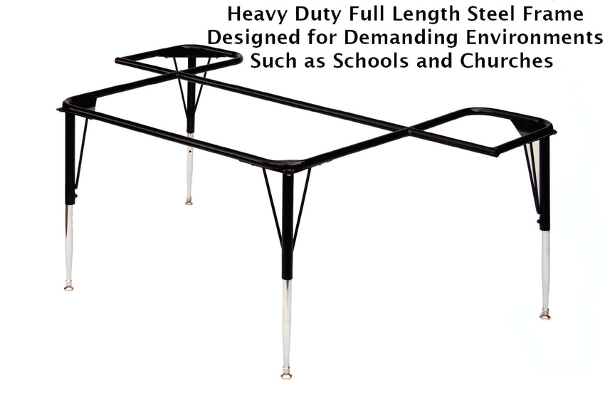 Correll Kidney Commercial Blow - Molded Plastic Top Activity Tables 48"W x 72"L x 19 - 29"H Adjustable Height (COR - AR4872 - KID - XX) - SchoolOutlet