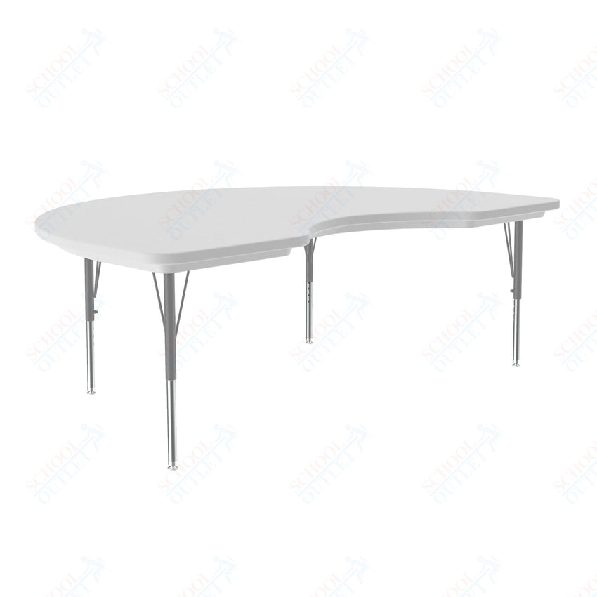 Correll Kidney Commercial Blow - Molded Plastic Top Activity Tables 48"W x 72"L x 19 - 29"H Adjustable Height (COR - AR4872 - KID - XX) - SchoolOutlet