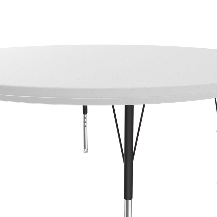Correll Round Commercial Blow - Molded Plastic Top Activity Tables 60"W x 60"L x 19 - 29"H Adjustable Height (COR - AR60 - RND - XX) - SchoolOutlet