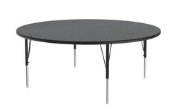 Correll Round Commercial Blow-Molded Plastic Top Activity Tables 60"W x 60"L x 19-29"H Adjustable Height (COR-AR60-RND-XX)