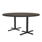 Correll Round Commercial Laminate Café and Breakroom Table with Cast Iron Base 60