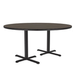 Correll Round Commercial Laminate Café and Breakroom Table with Cast Iron Base 60