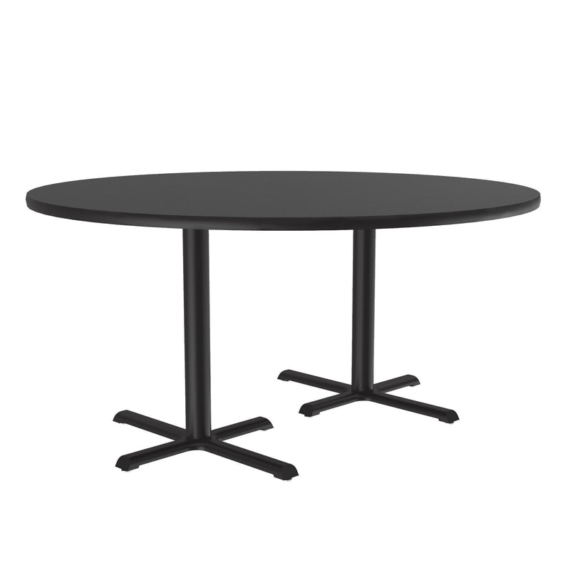 Correll Round Commercial Laminate Café and Breakroom Table with Cast Iron Base 60"W x 60"L x 29"H (COR - BCT60TFR - RND - XX) - SchoolOutlet