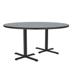 Correll Round Commercial Laminate Café and Breakroom Table with Cast Iron Base 60