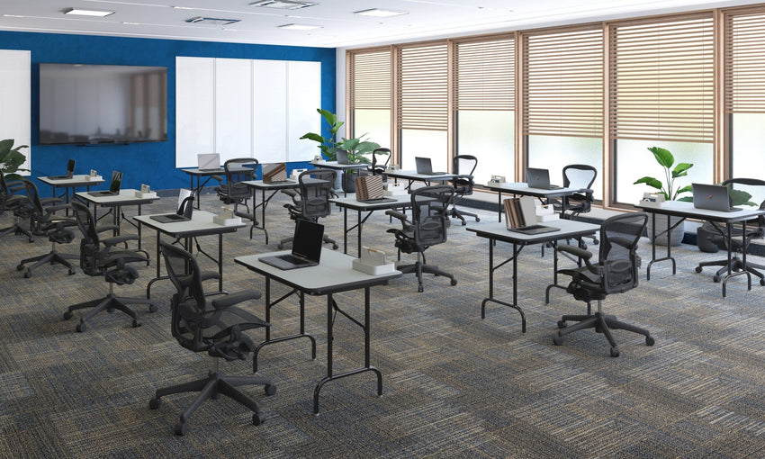 Correll Keyboard Height Rectangular Thermal Fused Commercial Laminate Folding Table 24"W x 36"L x 26.5"H (CF2436TFK - XX) - SchoolOutlet