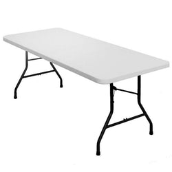 Correll - CP Series Econoline Plastic Folding Tables - 30" W x 72" L x 29" H -Gray Granite/Black Frame (CP3072-23)
