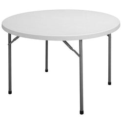 Correll - CP Series Round Plastic Folding Table - 71" Dia x 29" H -Gray Granite/Black Frame (CP72-23)