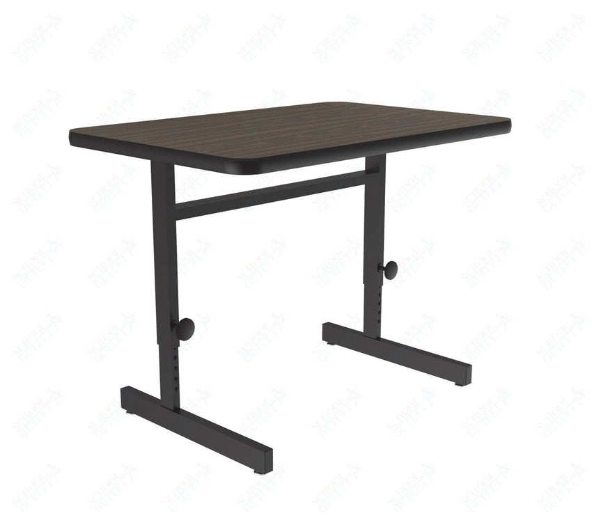 Correll Rectangular Adjustable Height Commercial Laminate Top Computer/Student Desks 24"W x 48"L x 21 - 29"H Adjustable Height (COR - CSA2448TF - REC - XX) - SchoolOutlet