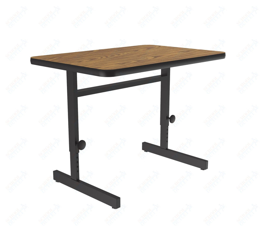 Correll Rectangular Adjustable Height Commercial Laminate Top Computer/Student Desks 24"W x 48"L x 21 - 29"H Adjustable Height (COR - CSA2448TF - REC - XX) - SchoolOutlet