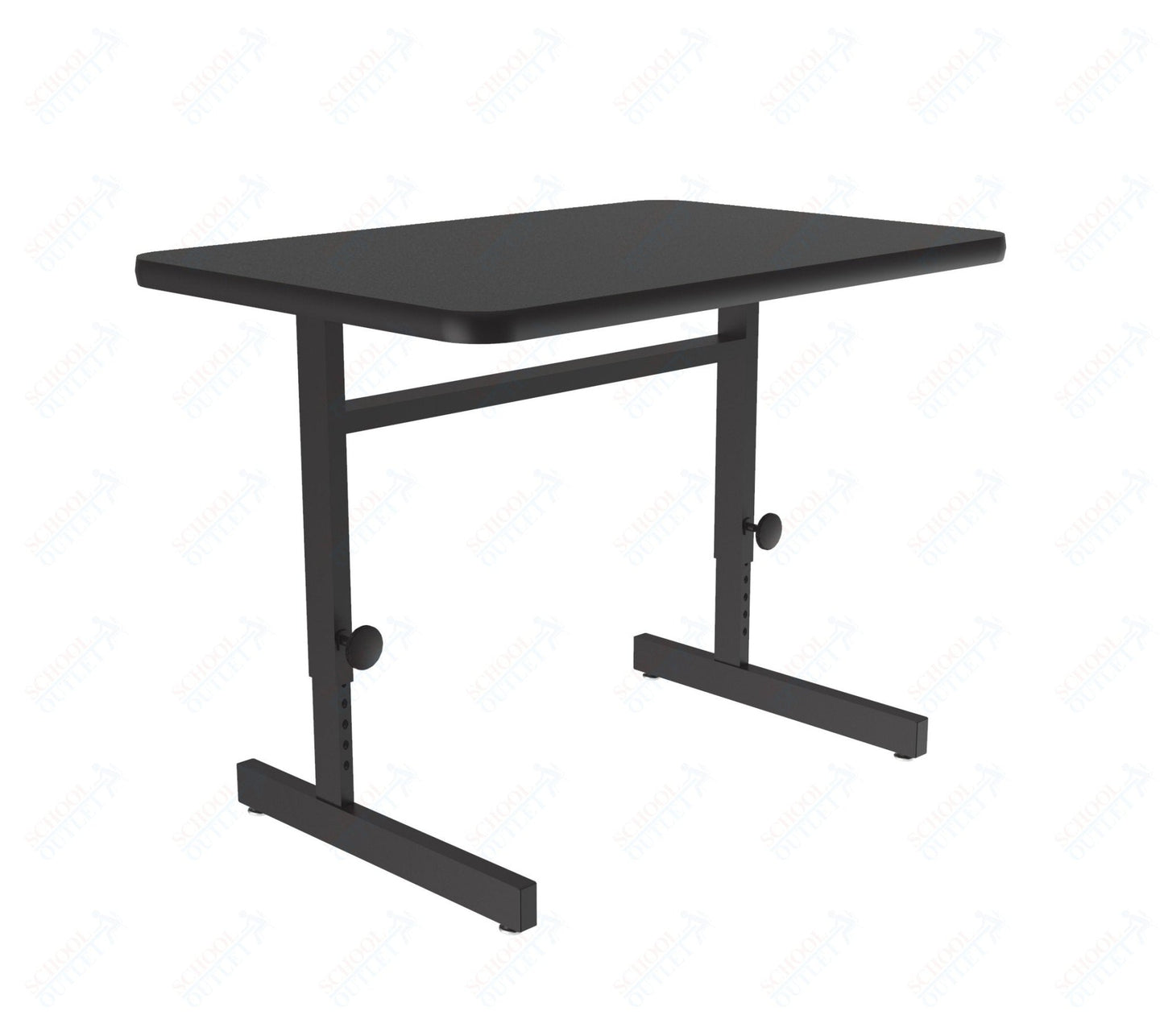 Correll Rectangular Adjustable Height Commercial Laminate Top Computer/Student Desks 24"W x 48"L x 21 - 29"H Adjustable Height (COR - CSA2448TF - REC - XX) - SchoolOutlet