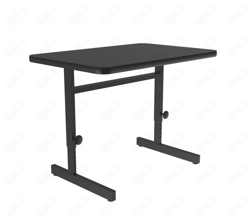 Correll Rectangular Adjustable Height Commercial Laminate Top Computer/Student Desks 24"W x 48"L x 21 - 29"H Adjustable Height (COR - CSA2448TF - REC - XX) - SchoolOutlet