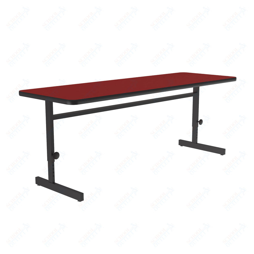 Correll Rectangular Adjustable Height Deluxe High - Pressure Top Computer/Student Desks 24"W x 72"L x 21 - 29"H Adjustable Height (COR - CSA2472 - REC - XX) - SchoolOutlet