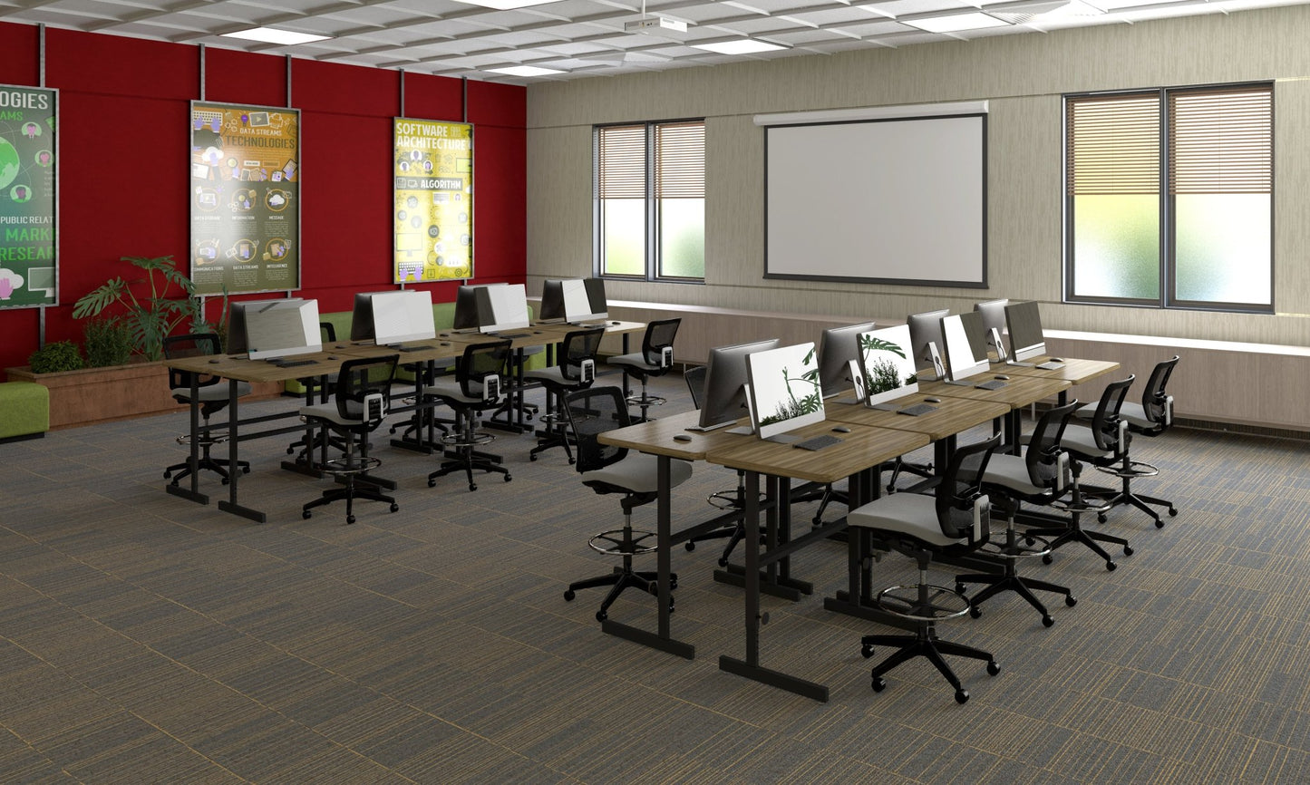Correll Rectangular Adjustable Height Deluxe High - Pressure Top Computer/Student Desks 30"W x 60"L x 21 - 29"H Adjustable Height (COR - CSA3060 - REC - XX) - SchoolOutlet