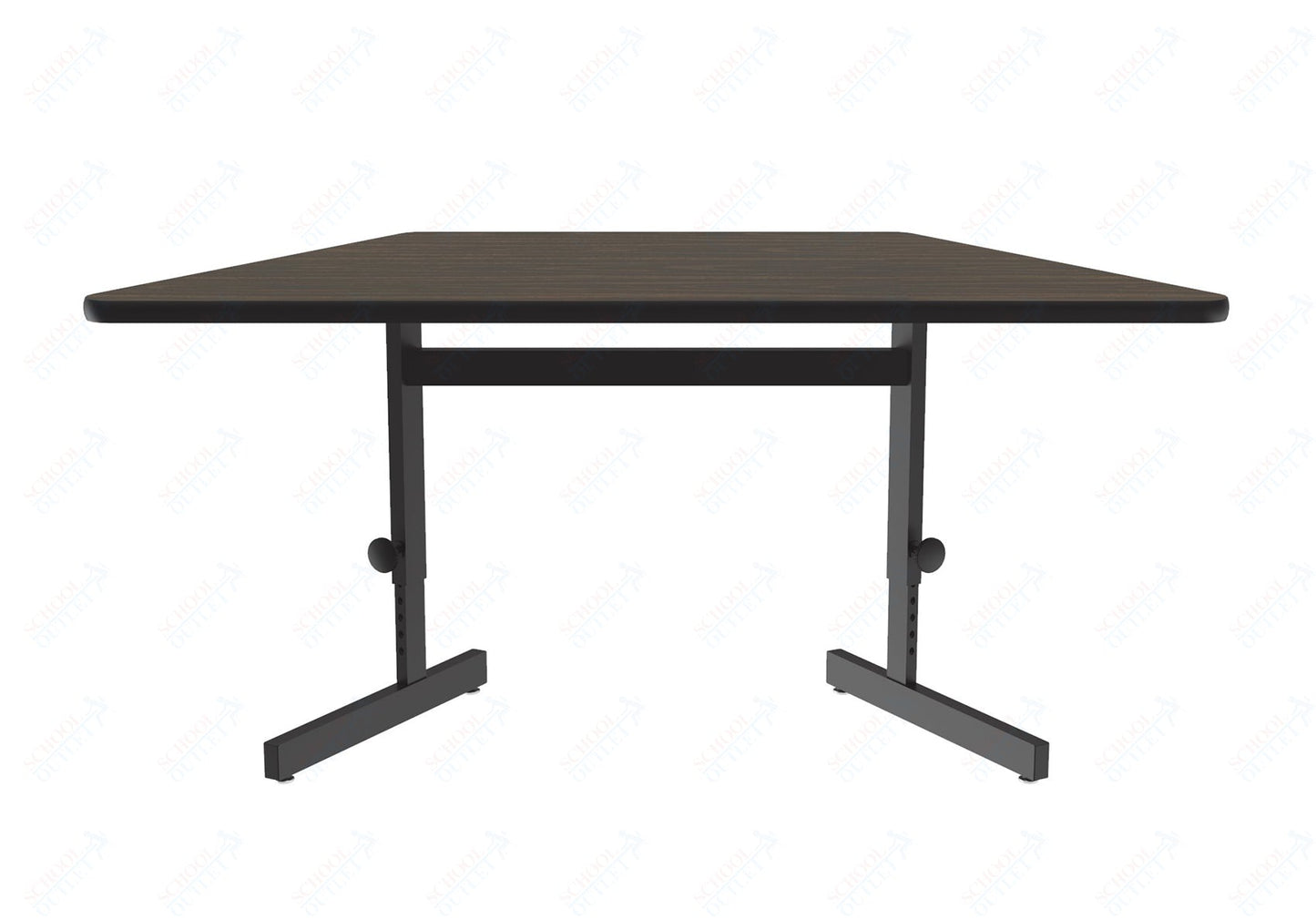 Correll Trapezoid Adjustable Height Commercial Laminate Top, Trapezoid, Computer/Student Desks 30"W x 60"L x 21 - 29"H Adjustable Height (COR - CSA3060TFTR - XX) - SchoolOutlet