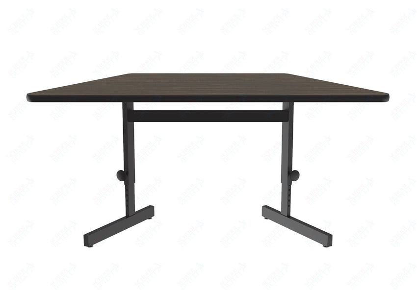 Correll Trapezoid Adjustable Height Commercial Laminate Top, Trapezoid, Computer/Student Desks 30"W x 60"L x 21 - 29"H Adjustable Height (COR - CSA3060TFTR - XX) - SchoolOutlet