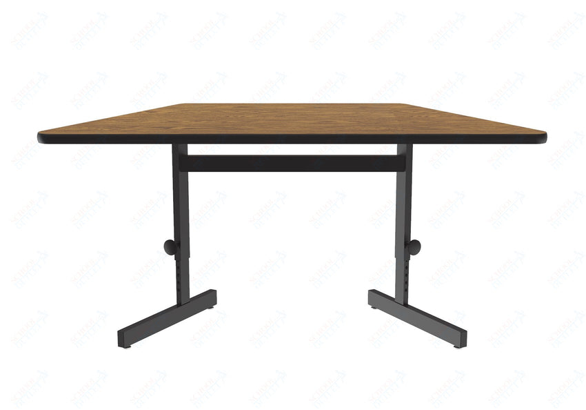 Correll Trapezoid Adjustable Height Commercial Laminate Top, Trapezoid, Computer/Student Desks 30"W x 60"L x 21 - 29"H Adjustable Height (COR - CSA3060TFTR - XX) - SchoolOutlet