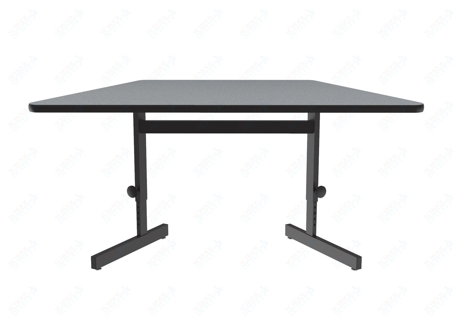 Correll Trapezoid Adjustable Height Commercial Laminate Top, Trapezoid, Computer/Student Desks 30"W x 60"L x 21 - 29"H Adjustable Height (COR - CSA3060TFTR - XX) - SchoolOutlet