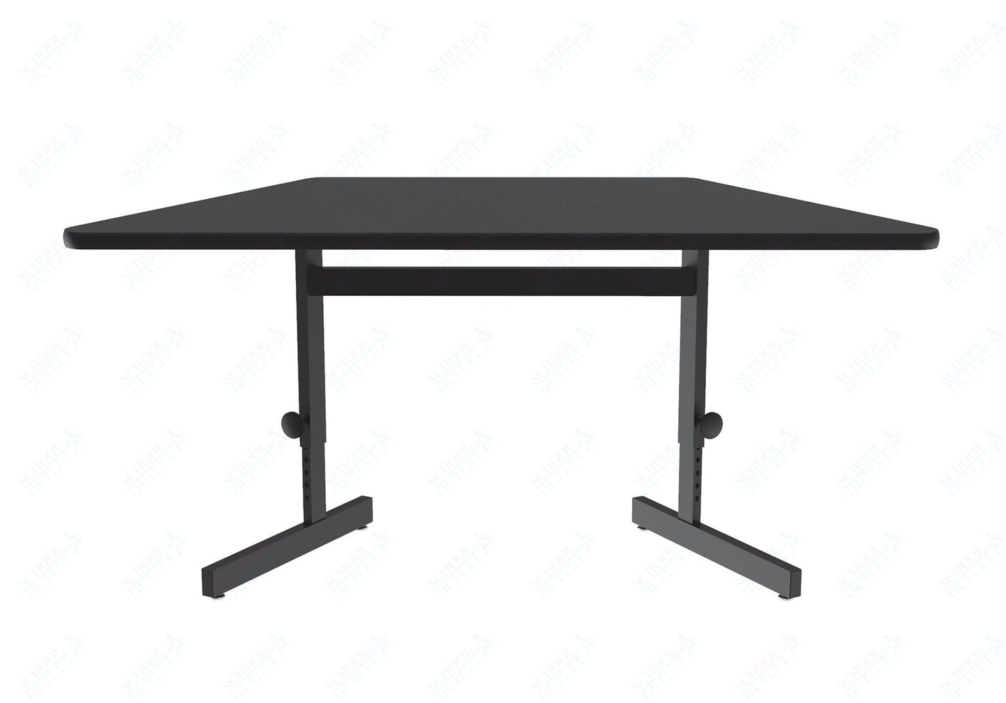 Correll Trapezoid Adjustable Height Deluxe High - Pressure Top, Trapezoid, Computer/Student Desks 30"W x 60"L x 21 - 29"H Adjustable Height (COR - CSA3060TR - XX) - SchoolOutlet